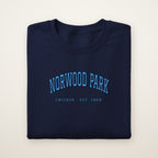 Norwood Park Chicago Embroidered Crewneck — Sky Blue Thread
