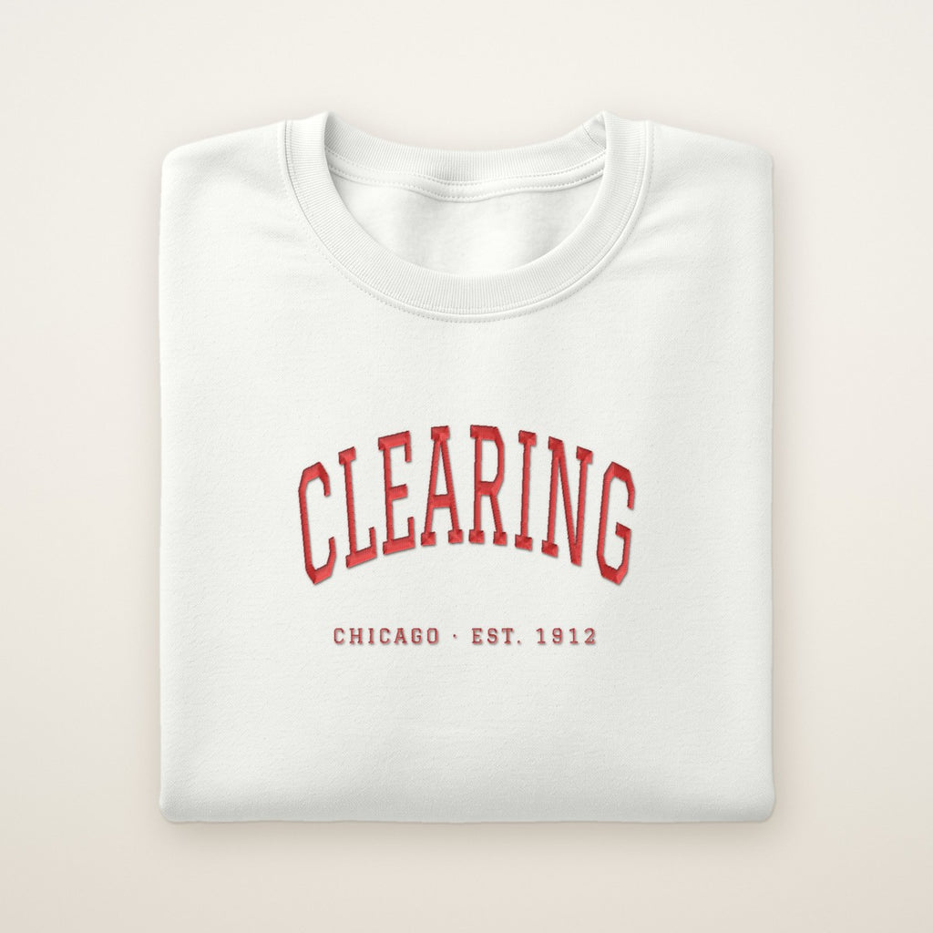 Clearing Chicago Embroidered Crewneck — Red Thread