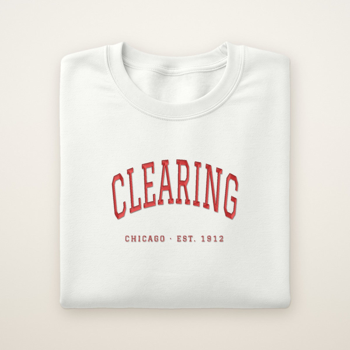 Clearing Chicago Embroidered Crewneck — Red Thread