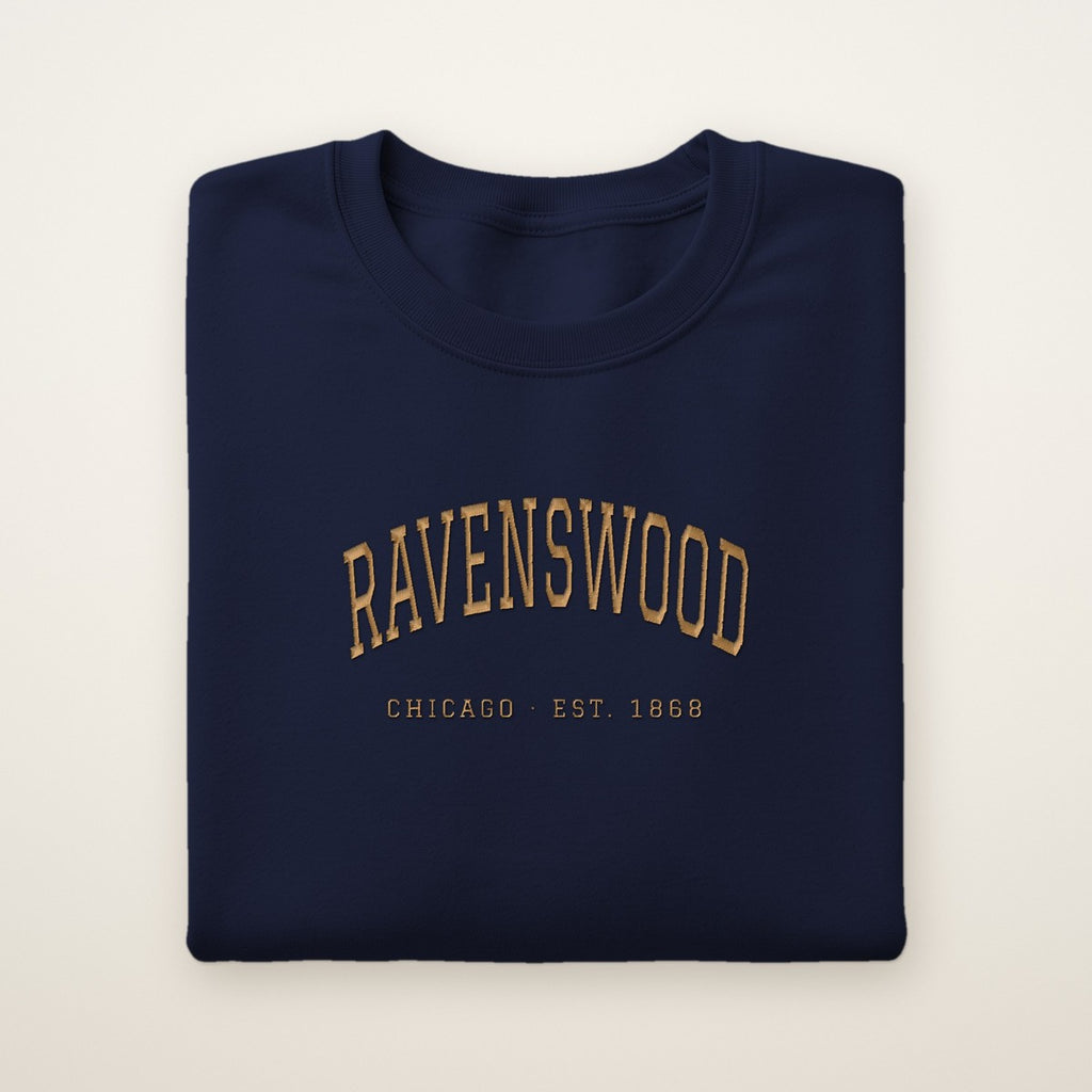 Ravenswood Chicago Embroidered Crewneck — Gold Thread