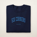 Six Corners Chicago Embroidered Crewneck — Sky Blue Thread
