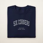 Six Corners Chicago Home 2026 Embroidered Crewneck — White Thread