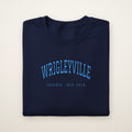 Wrigleyville Chicago Embroidered Crewneck — Sky Blue Thread