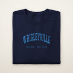 Wrigleyville Chicago Embroidered Crewneck — Sky Blue Thread
