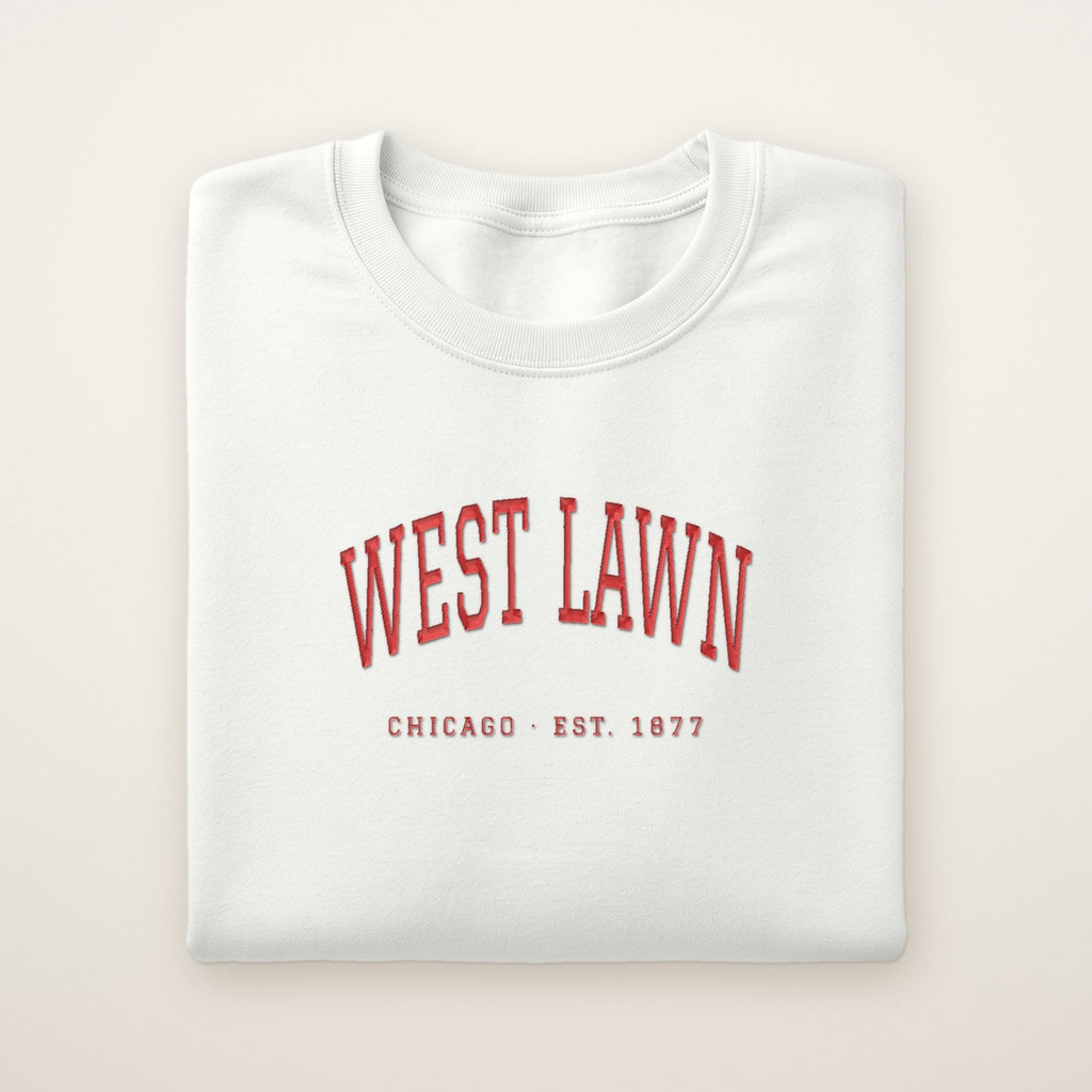 West Lawn Chicago Embroidered Crewneck — Red Thread