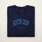 South Loop Chicago Embroidered Crewneck — Sky Blue Thread