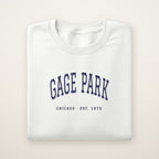 Gage Park Chicago Embroidered Crewneck — Navy Thread