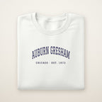 Auburn Gresham Chicago Embroidered Crewneck — Navy Thread