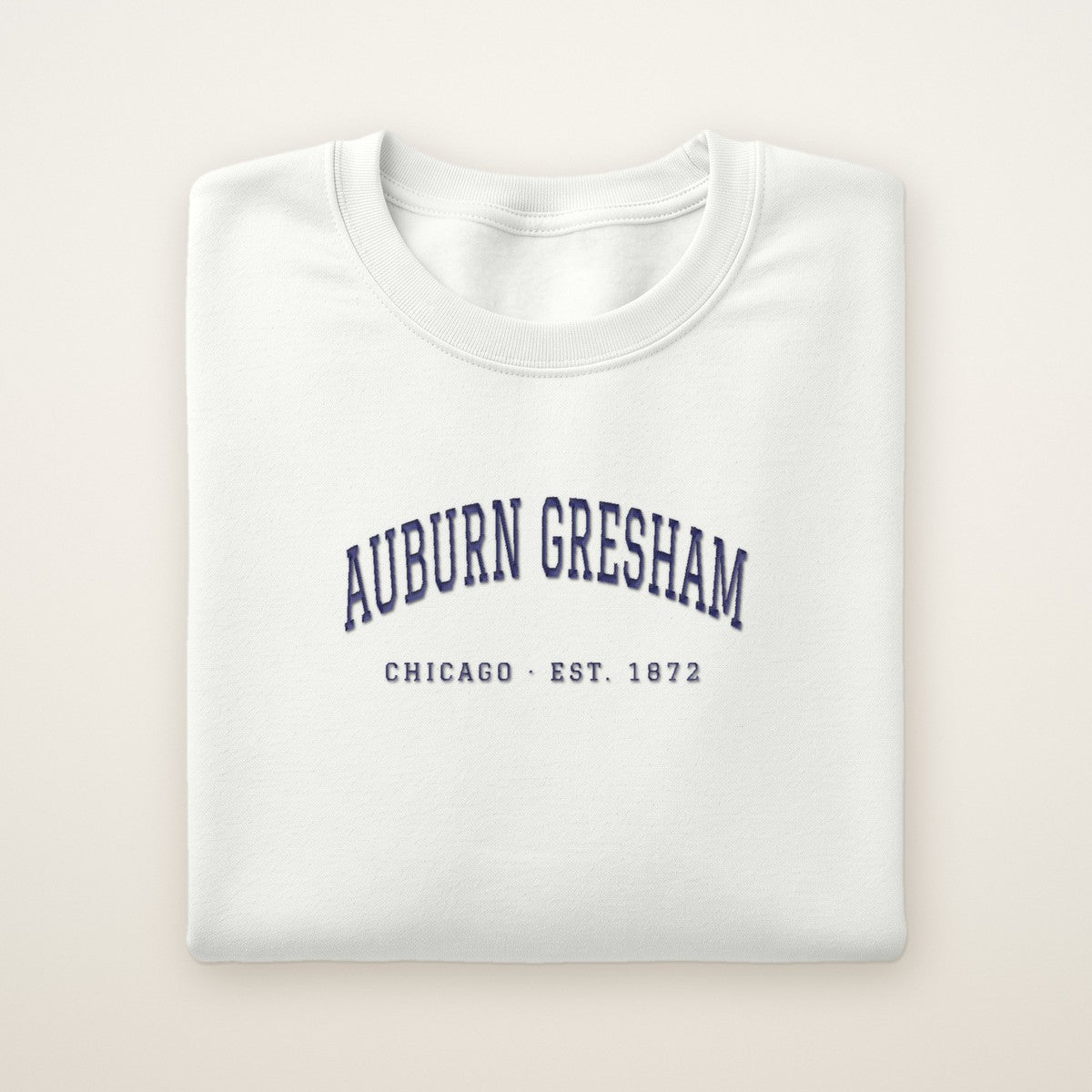 Auburn Gresham Chicago Embroidered Crewneck — Navy Thread