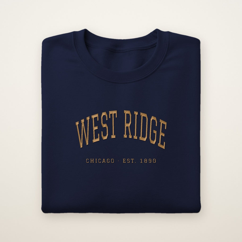West Ridge Chicago Embroidered Crewneck — Gold Thread