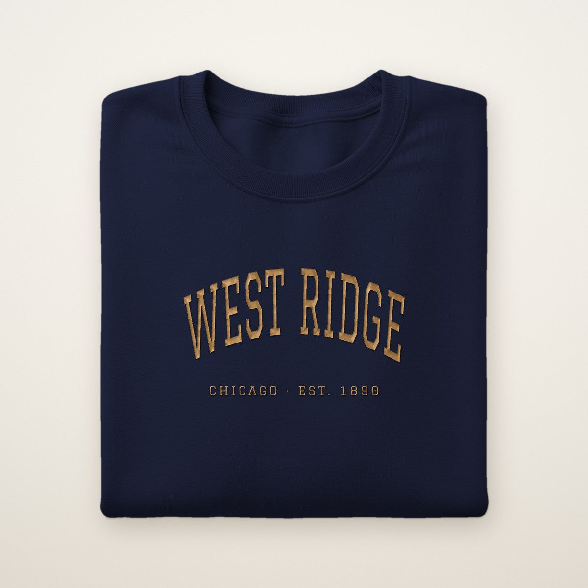 West Ridge Chicago Embroidered Crewneck — Gold Thread