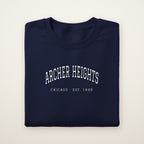 Archer Heights Chicago Embroidered Crewneck — White Thread