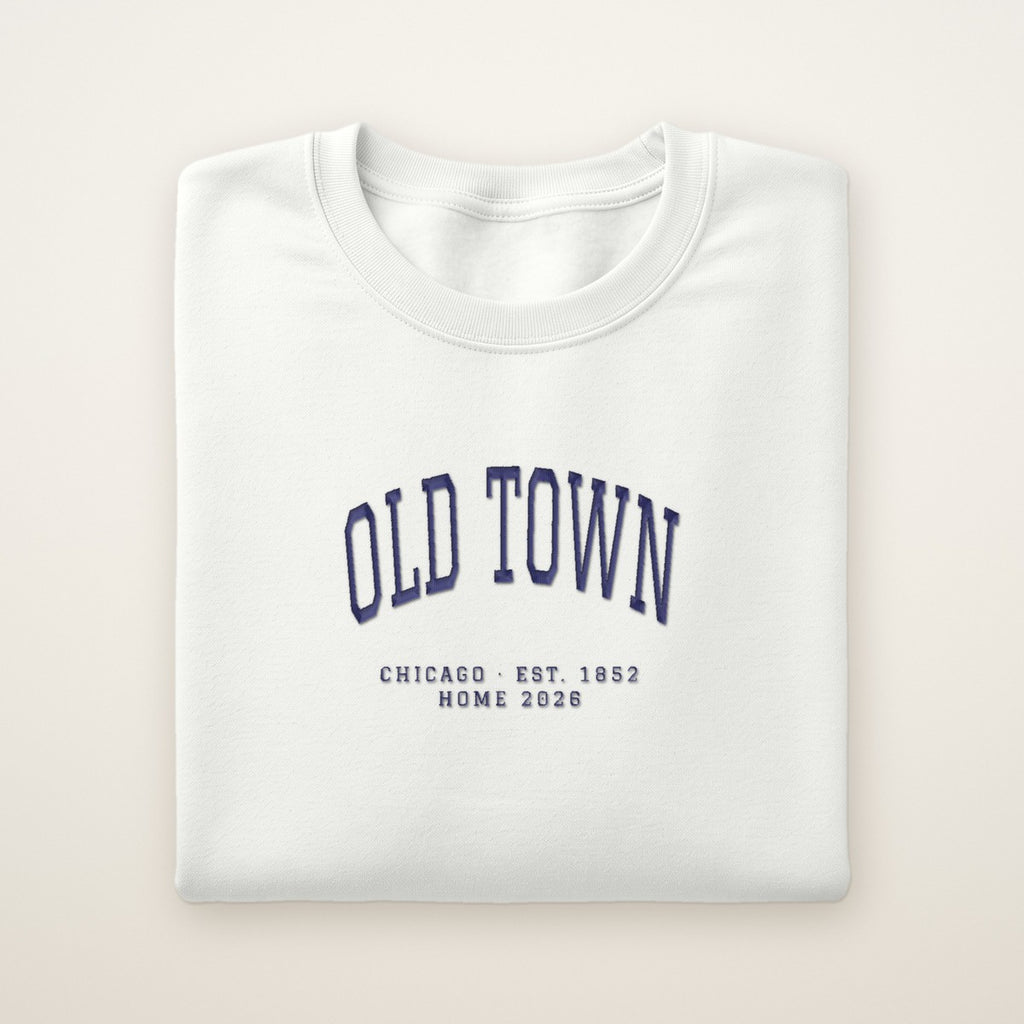 Old Town Chicago Home 2026 Embroidered Crewneck — Navy Thread
