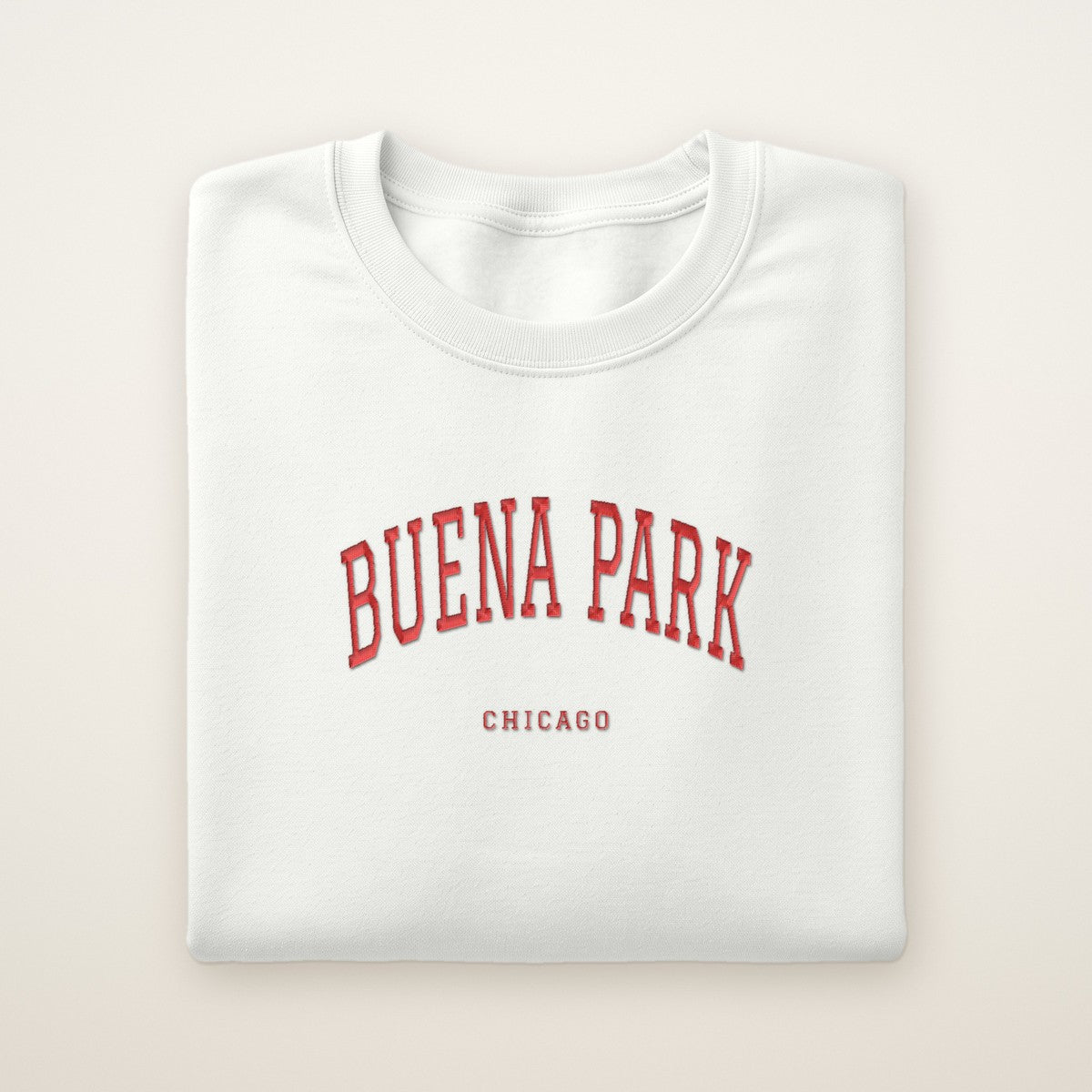 Buena Park Chicago Embroidered Crewneck — Red Thread