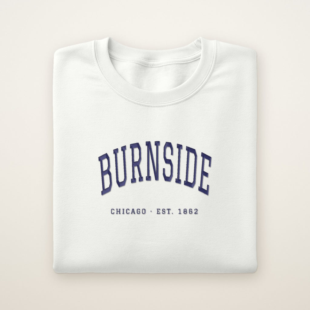 Burnside Chicago Embroidered Crewneck — Navy Thread