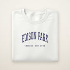 Edison Park Chicago Embroidered Crewneck — Navy Thread