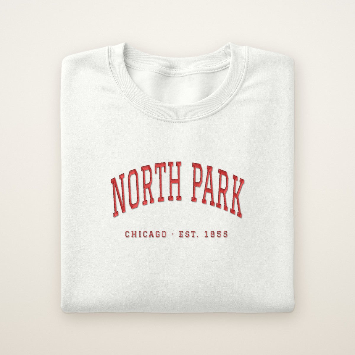 North Park Chicago Embroidered Crewneck — Red Thread