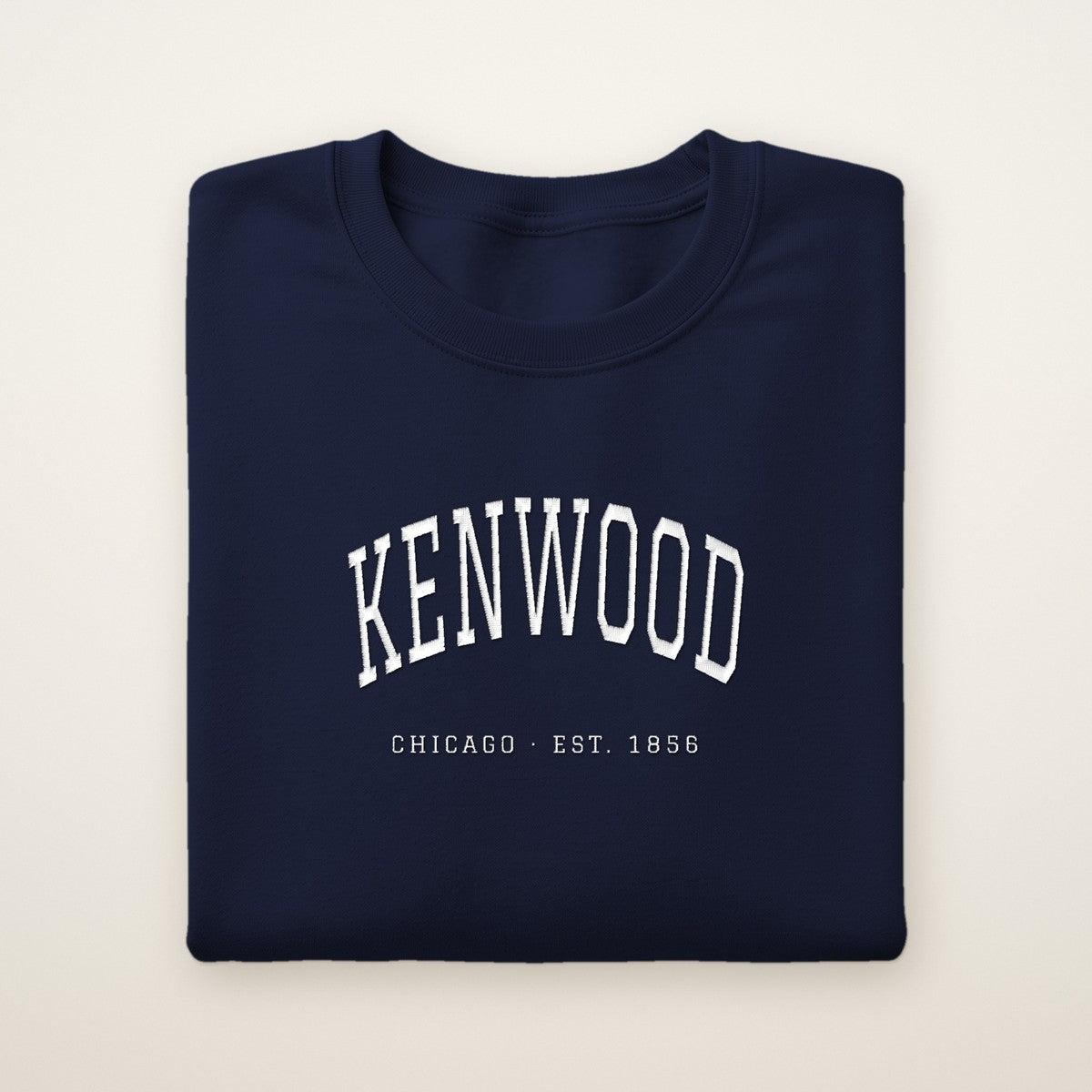 Kenwood Chicago Embroidered Crewneck — White Thread