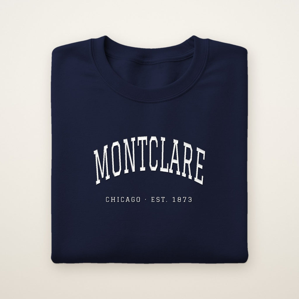 Montclare Chicago Embroidered Crewneck — White Thread