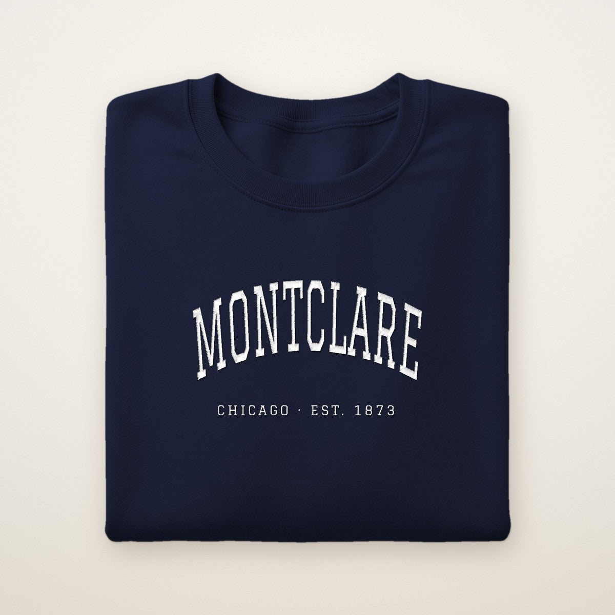 Montclare Chicago Embroidered Crewneck — White Thread