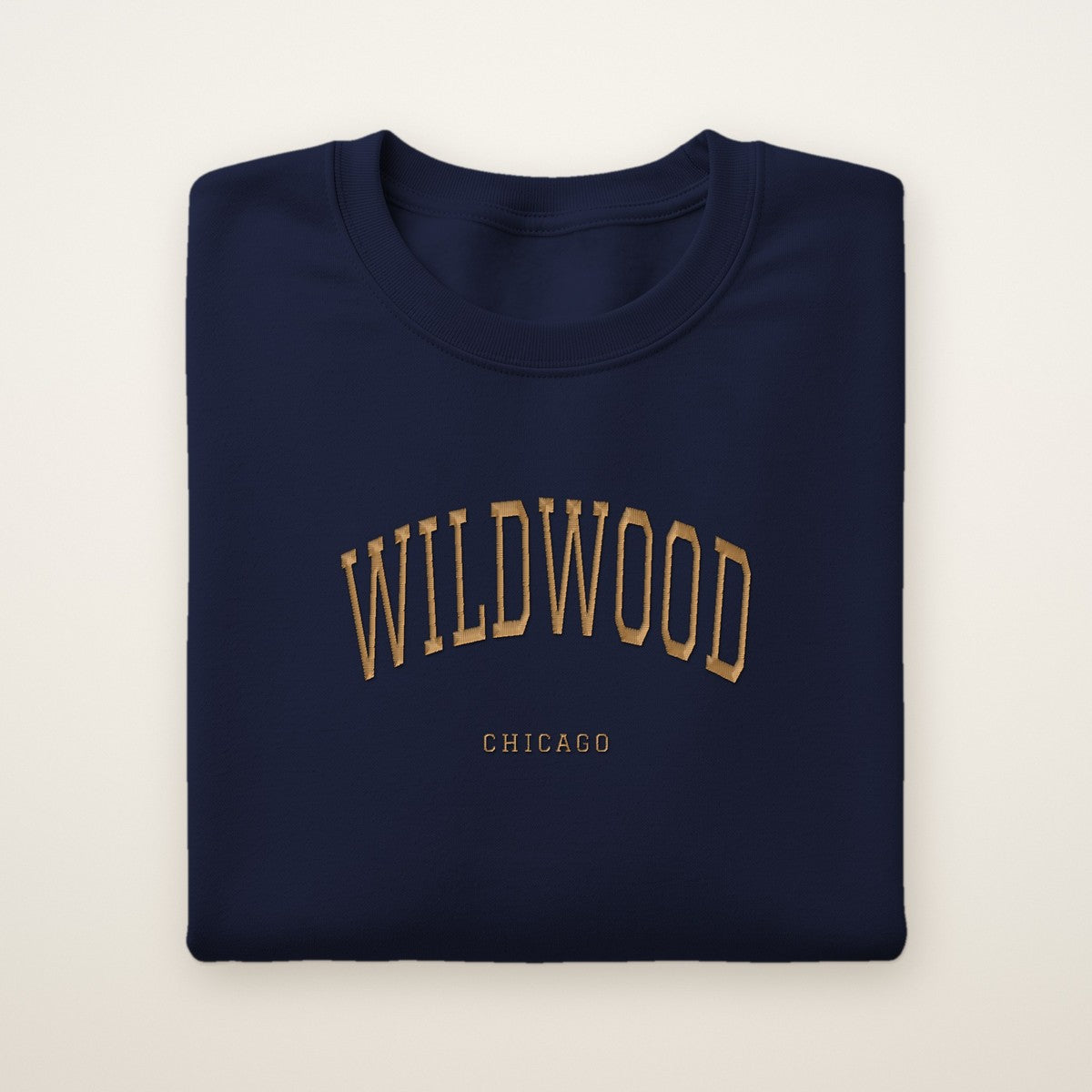 Wildwood Chicago Embroidered Crewneck — Gold Thread