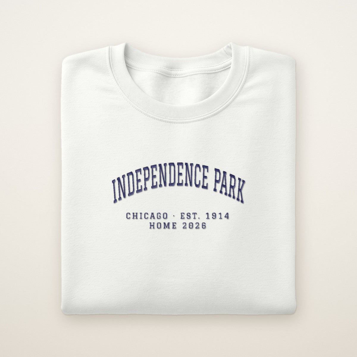 Independence Park Chicago Home 2026 Embroidered Crewneck — Navy Thread