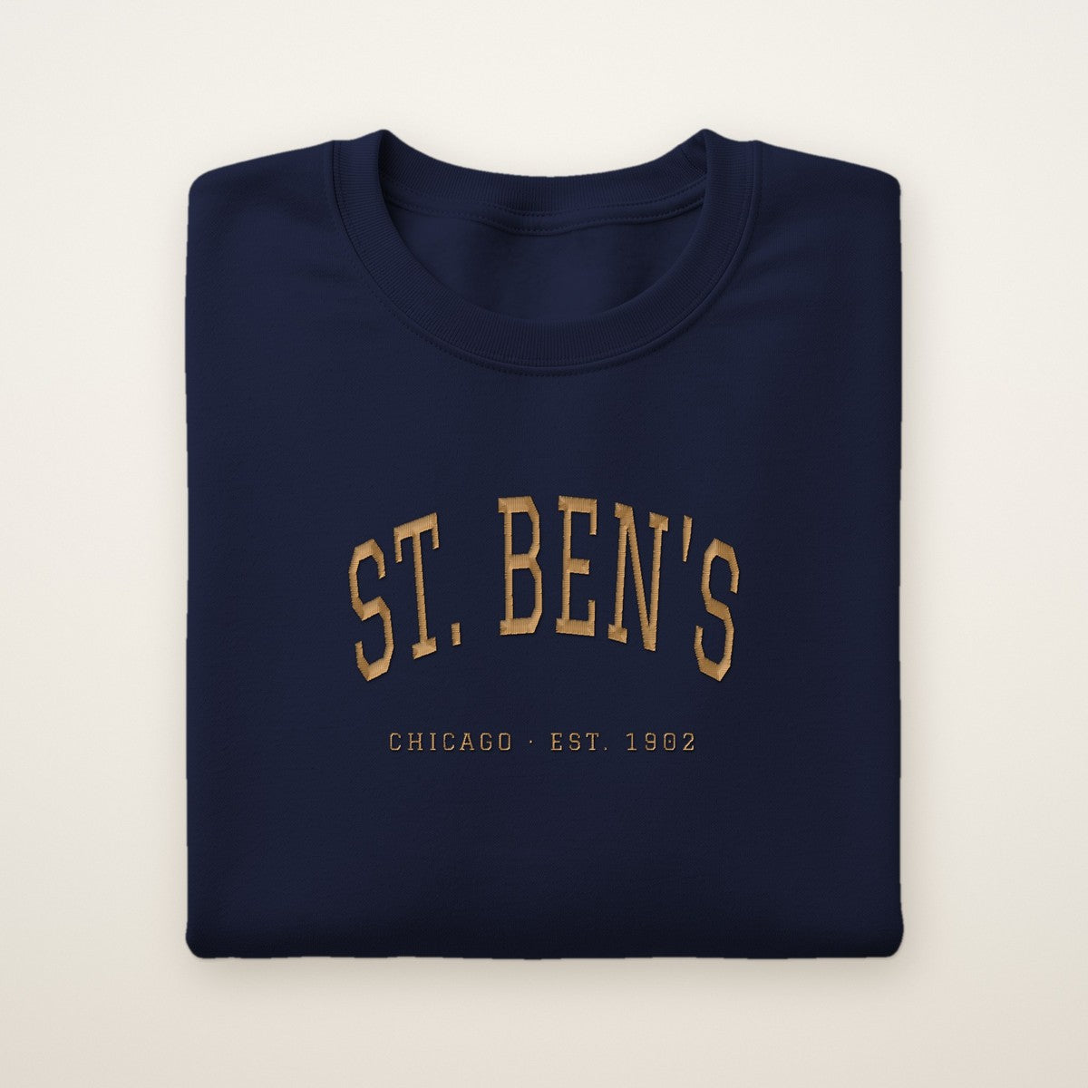 St. Ben's Chicago Embroidered Crewneck — Gold Thread