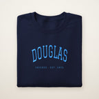 Douglas Chicago Embroidered Crewneck — Sky Blue Thread
