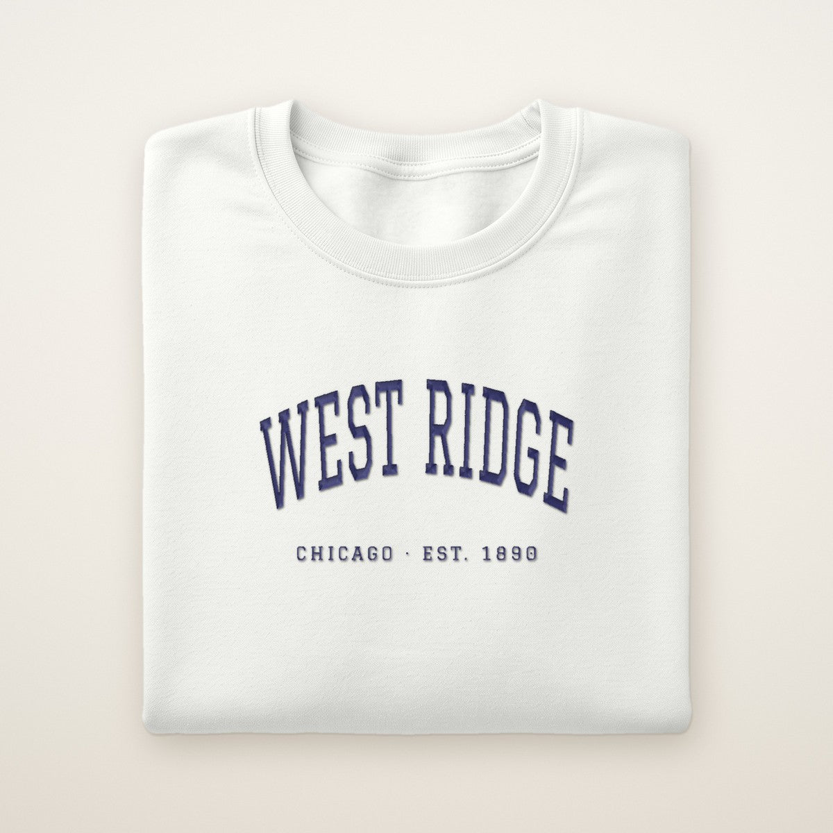 West Ridge Chicago Embroidered Crewneck — Navy Thread