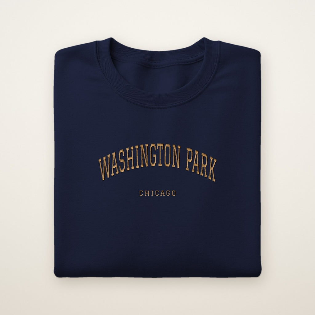 Washington Park Chicago Embroidered Crewneck — Gold Thread