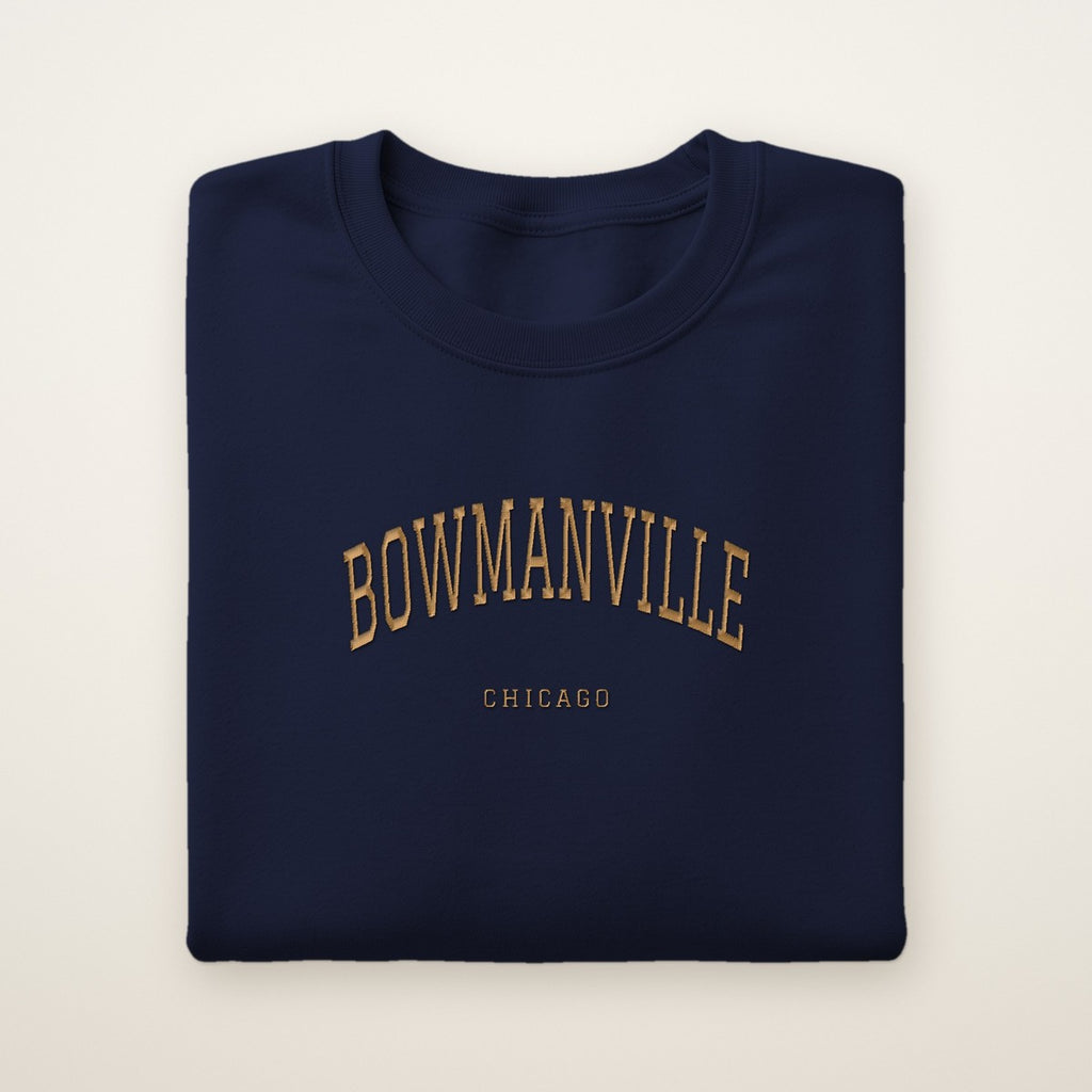 Bowmanville Chicago Embroidered Crewneck — Gold Thread