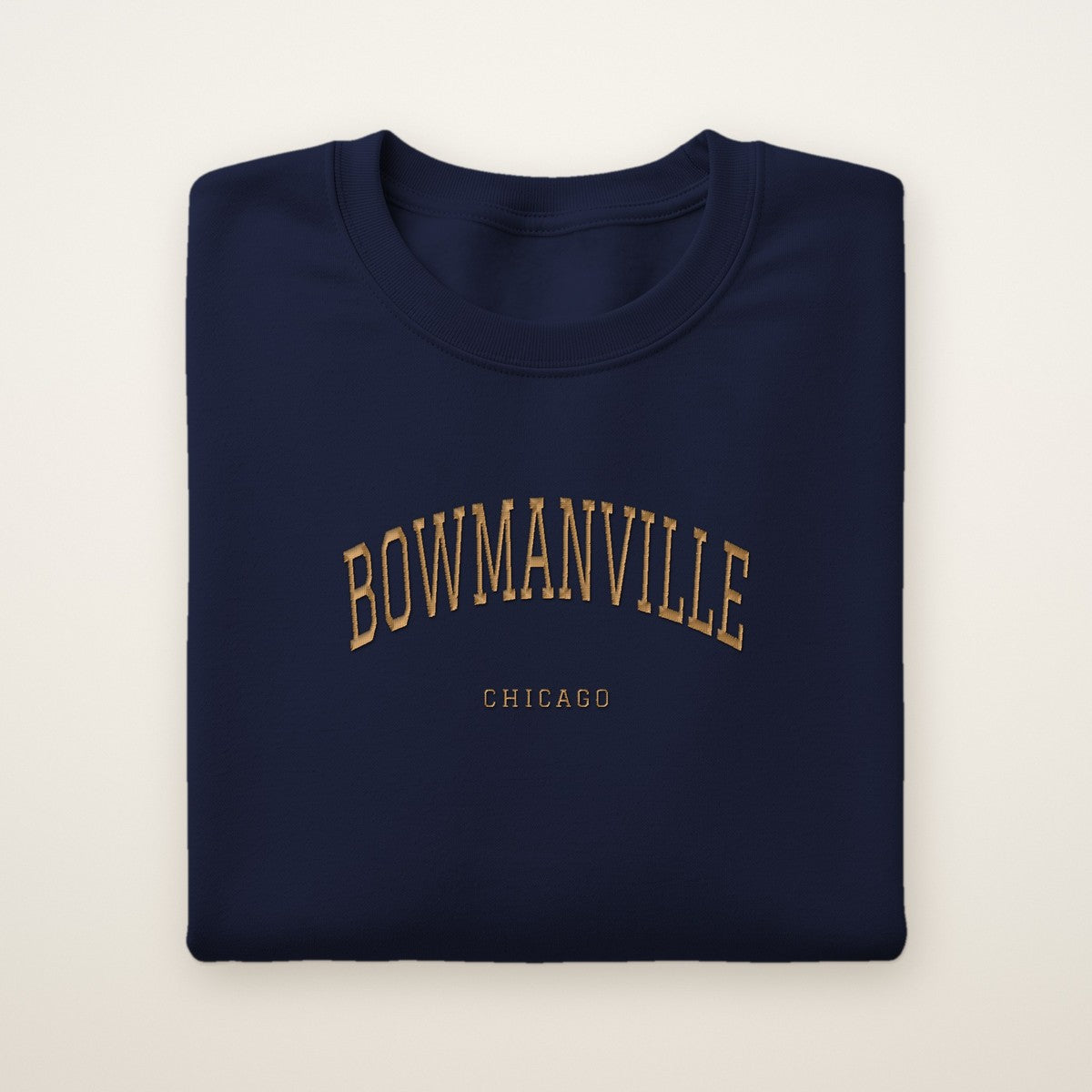 Bowmanville Chicago Embroidered Crewneck — Gold Thread