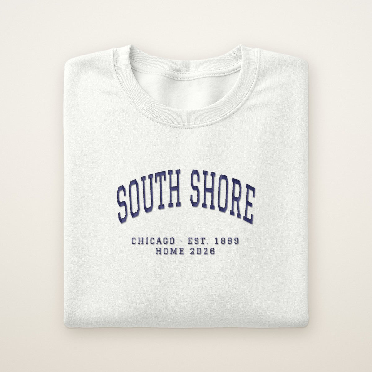 South Shore Chicago Home 2026 Embroidered Crewneck — Navy Thread