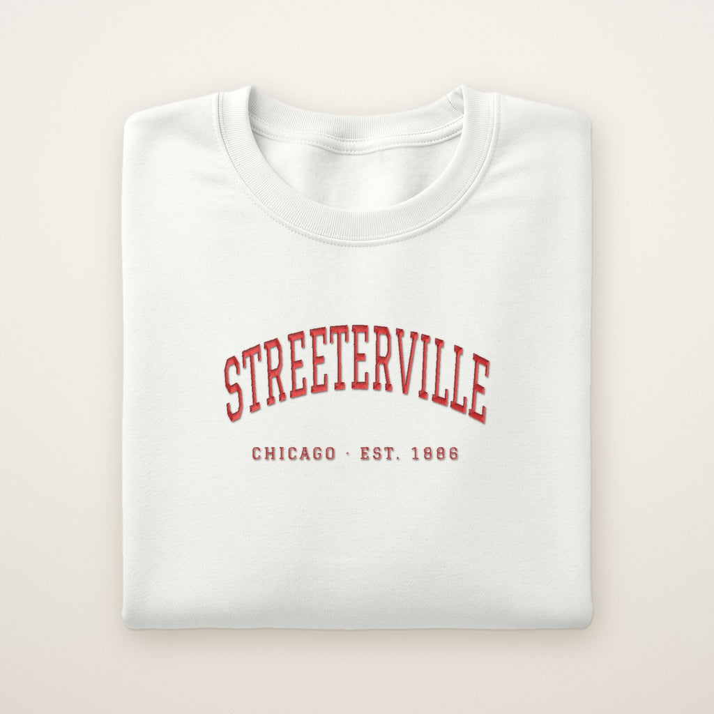 Streeterville Chicago Embroidered Crewneck — Red Thread