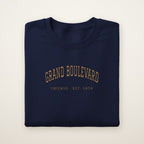 Grand Boulevard Chicago Embroidered Crewneck — Gold Thread
