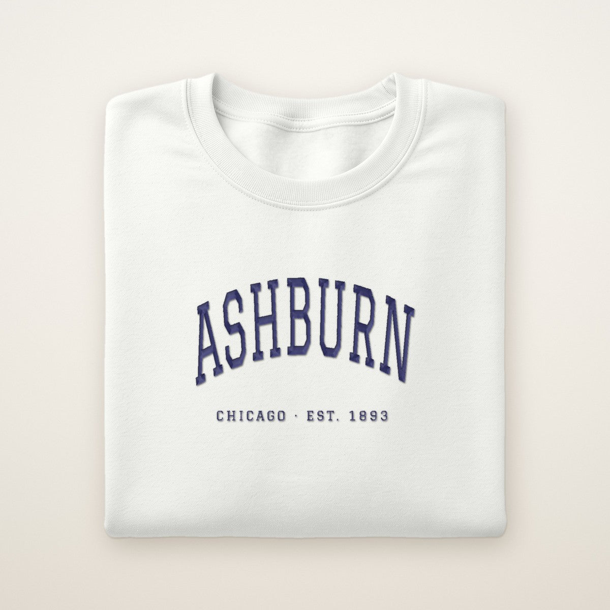 Ashburn Chicago Embroidered Crewneck — Navy Thread
