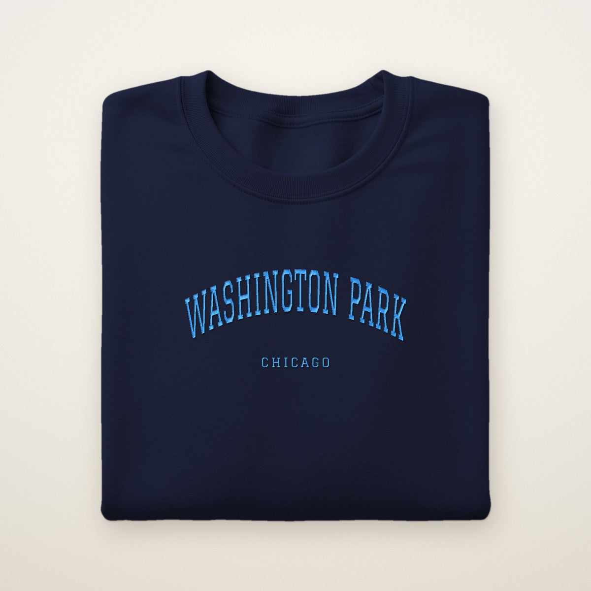 Washington Park Chicago Embroidered Crewneck — Sky Blue Thread