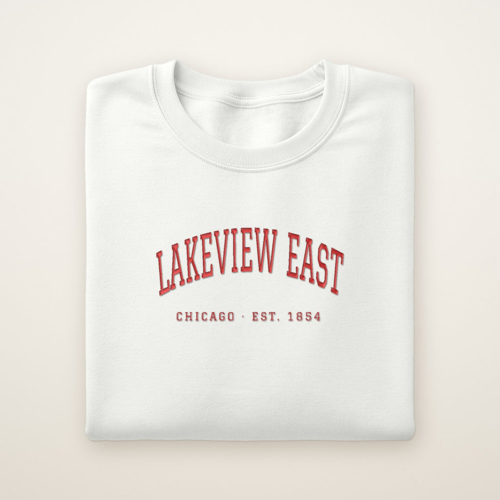 Lakeview East Chicago Embroidered Crewneck — Red Thread