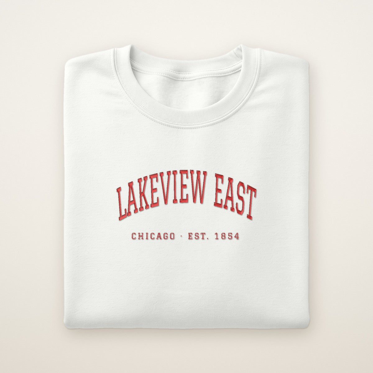 Lakeview East Chicago Embroidered Crewneck — Red Thread