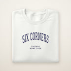 Six Corners Chicago Home 2026 Embroidered Crewneck — Navy Thread