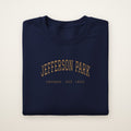 Jefferson Park Chicago Embroidered Crewneck — Gold Thread