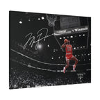 Michael Jordan slam dunk canvas wall art, angled view showing the gallery-wrapped edge