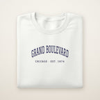 Grand Boulevard Chicago Embroidered Crewneck — Navy Thread