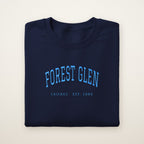 Forest Glen Chicago Embroidered Crewneck — Sky Blue Thread