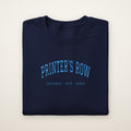 Printer's Row Chicago Embroidered Crewneck — Sky Blue Thread
