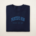 Printer's Row Chicago Embroidered Crewneck — Sky Blue Thread