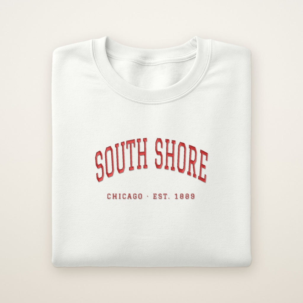 South Shore Chicago Embroidered Crewneck — Red Thread