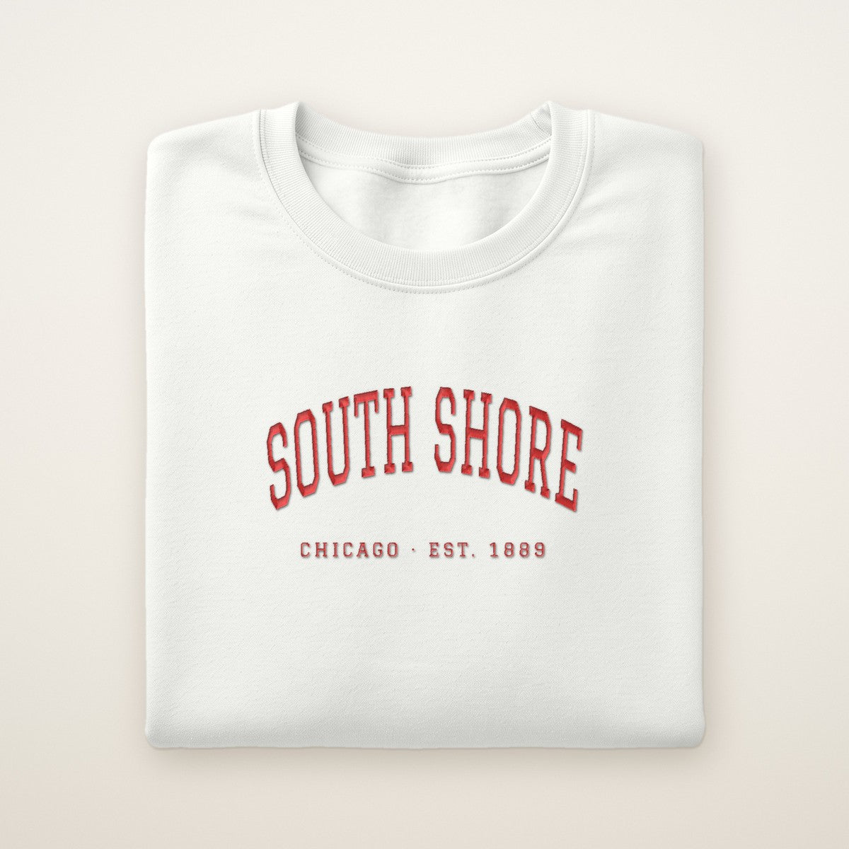 South Shore Chicago Embroidered Crewneck — Red Thread