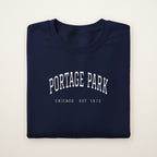 Portage Park Chicago Embroidered Crewneck — White Thread