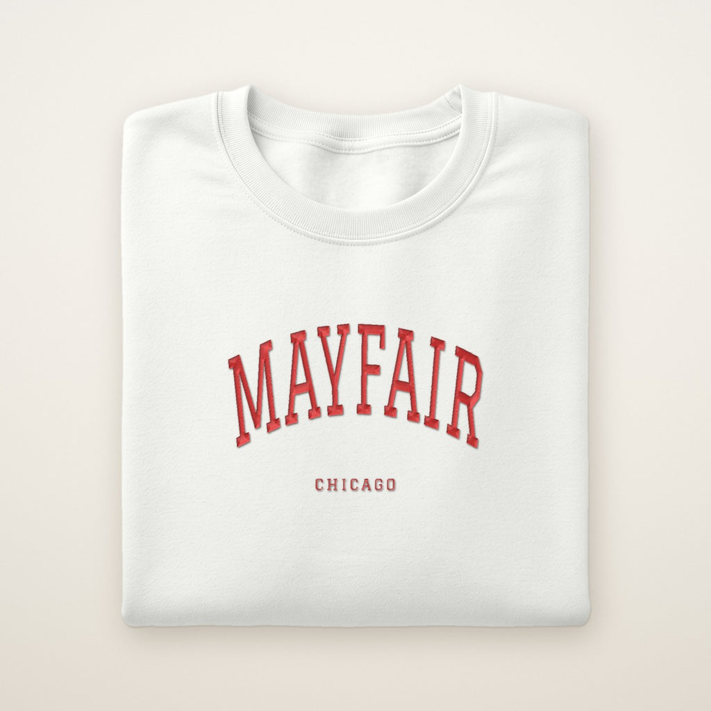 Mayfair Chicago Embroidered Crewneck — Red Thread